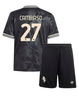 Günstige Juventus Andrea Cambiaso #27 3rd trikot Kinder 2025-26 Kurzarm (+ Kurze Hosen)